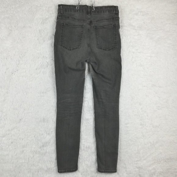 H&M Womens Jeans Skinny‎ Denim Gray Wash High Rise Whiskering Stretch 12 - Picture 2 of 14